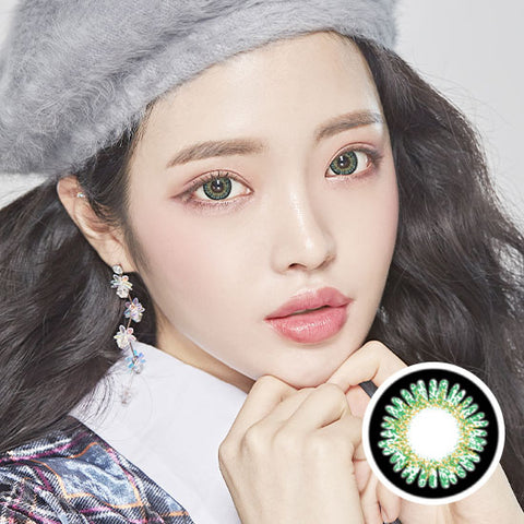 Best Korean Colored Contact Lenses - Doll-like SWEET3 Colored Contacts (1 Pair) /  These 3-tone hazel-green-black color big circle lenses will make your eyes bigger and more beautiful, and will make you look even better at Halloween, parties, fancy makeup, and cosplay looks.  / Prescription and non-prescription available, Cheapest Colored Contact Lenses. Buy Colored Contact Lenses Online - EyeMellow