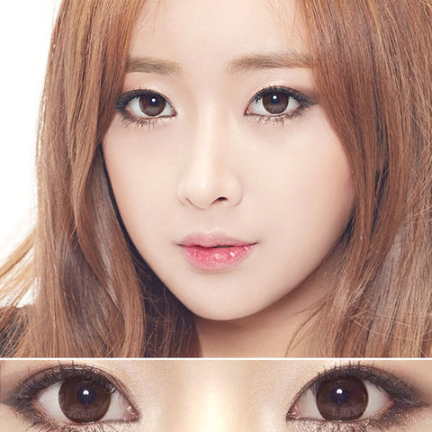 Best Korean Colored Contact Lenses - Soft Chocolate Brown Colored Contacts (1 Pair) /  Chocolate brown colored contact lenses with a clear circle line will give a natural and beautiful enlargement effect to dark brown eyes, and a unique effect to bright eyes. The graphic diameter of 13.0mm is natural and will make your pupils more enlarged and beautiful.  / Prescription and non-prescription available, Cheapest Colored Contact Lenses. Buy Colored Contact Lenses Online - EyeMellow
