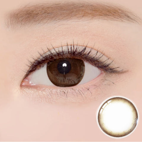 Best Korean Colored Contact Lenses - Soft Chocolate Brown Colored Contacts (1 Pair) /  Chocolate brown colored contact lenses with a clear circle line will give a natural and beautiful enlargement effect to dark brown eyes, and a unique effect to bright eyes. The graphic diameter of 13.0mm is natural and will make your pupils more enlarged and beautiful.  / Prescription and non-prescription available, Cheapest Colored Contact Lenses. Buy Colored Contact Lenses Online - EyeMellow