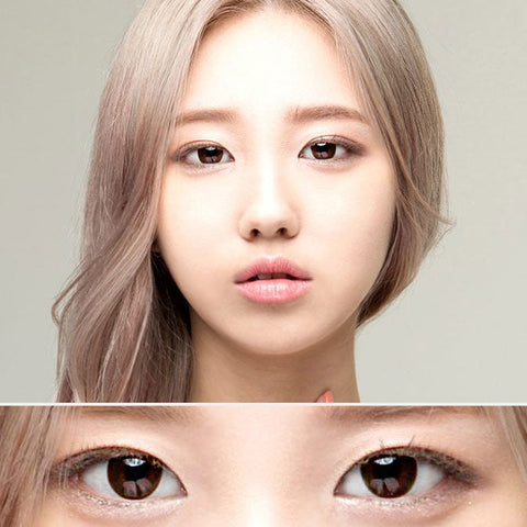 Best Korean Colored Contact Lenses - Soft Chocolate Brown Colored Contacts (1 Pair) /  Chocolate brown colored contact lenses with a clear circle line will give a natural and beautiful enlargement effect to dark brown eyes, and a unique effect to bright eyes. The graphic diameter of 13.0mm is natural and will make your pupils more enlarged and beautiful.  / Prescription and non-prescription available, Cheapest Colored Contact Lenses. Buy Colored Contact Lenses Online - EyeMellow