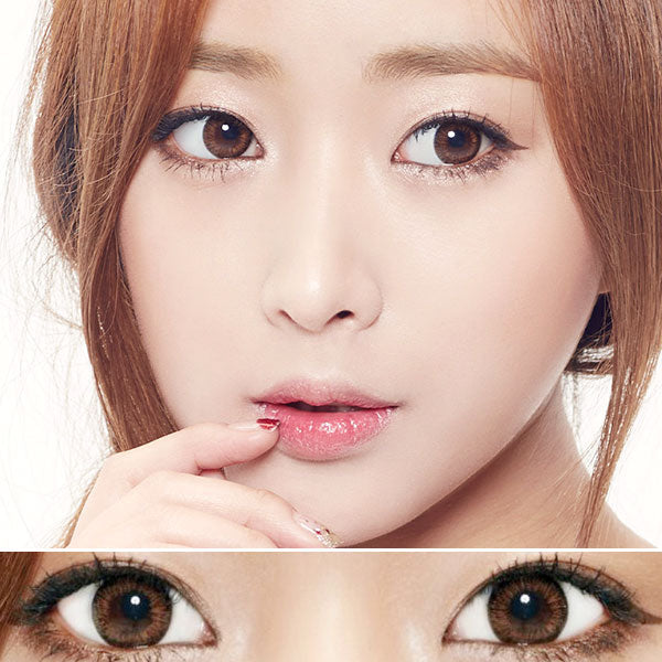 Best Korean Colored Contact Lenses - Today's Brown Colored Contacts (1 Pair) /  This brown-black 2-tone color contact lens will give a natural and beautiful enlargement effect on dark brown eyes and a unique effect on bright eyes. The graphic diameter is 13.4mm, which is recommended if you are looking for natural daily wear contact lenses.   / Prescription and non-prescription available, Cheapest Colored Contact Lenses. Buy Colored Contact Lenses Online - EyeMellow