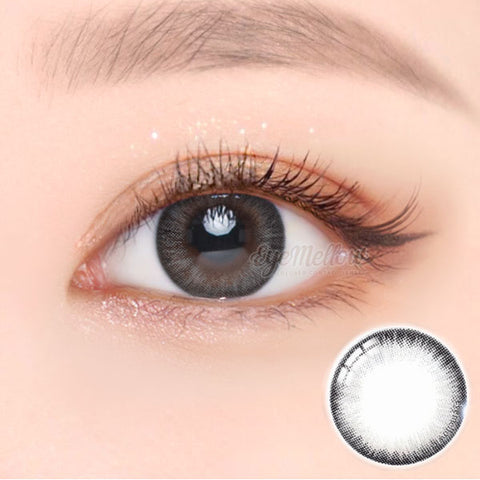 Best Colored Contact Lens for Farsightedness - Today's Gray Coloured Contact Lenses for Hyperopia (1 Pair)   This 2-tone grey-black colored contacts will give a natural and beautiful enlargement effect on dark brown eyes and a unique effect on bright eyes. The graphic diameter is 13.4mm, which is recommended if you are looking for natural daily wear contact lenses.  Custom-made Soft Contact Lenses - EyeMellow Korean Colored Contact Lenses Online Store