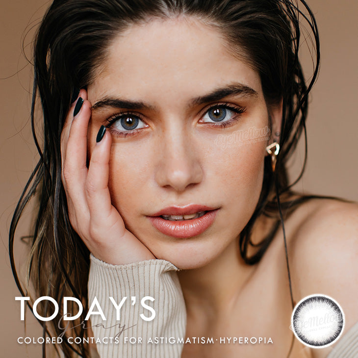 Best Korean Colored Contact Lenses - Today's Gray Colored Contacts (1 Pair) /  This grey-black 2-tone color contact lens will give a natural and beautiful enlargement effect on dark brown eyes and a unique effect on bright eyes. The graphic diameter is 13.4mm, which is recommended if you are looking for natural daily wear contact lenses.  / Prescription and non-prescription available, Cheapest Colored Contact Lenses. Buy Colored Contact Lenses Online - EyeMellow