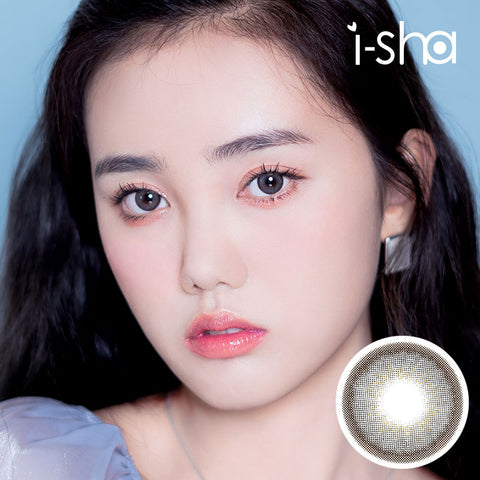 [Yearly] i-SHA Melo Art Blackberry Grey Colored Contact Lenses