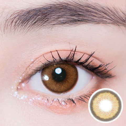 [Yearly] i-SHA Melo Art Amond Brown Colored Contact Lenses